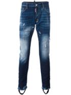 Dsquared2 Bleached Distressed Effect Jeans, Men's, Size: 50, Blue, Cotton/spandex/elastane