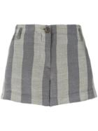 Giorgio Armani Vintage Striped Mini Shorts - Grey