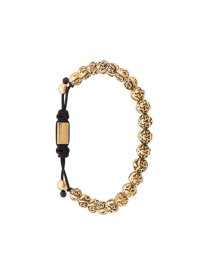 Nialaya Jewelry Nialaya Indian Logo Beaded Bracelet - Yellow & Orange