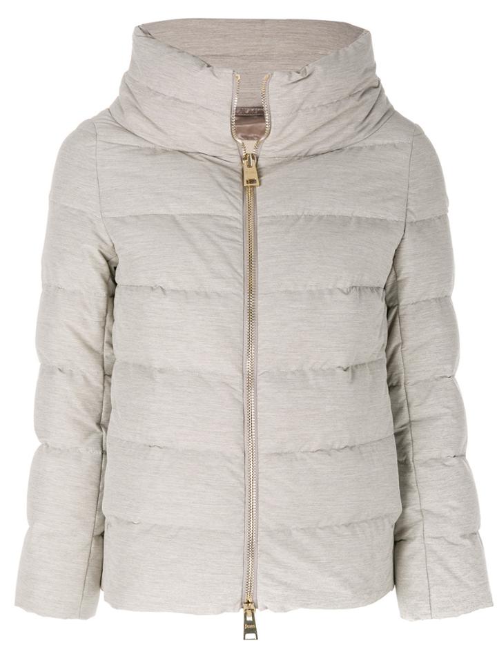 Herno High Collar Padded Jacket - Grey