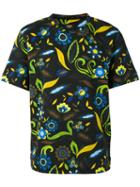 Fendi Short-sleeved Flower Print T-shirt, Men's, Size: 48, Black, Cotton/polyamide