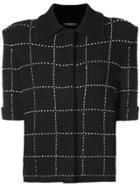 Balmain Short-sleeved Tweed Jacket - Black