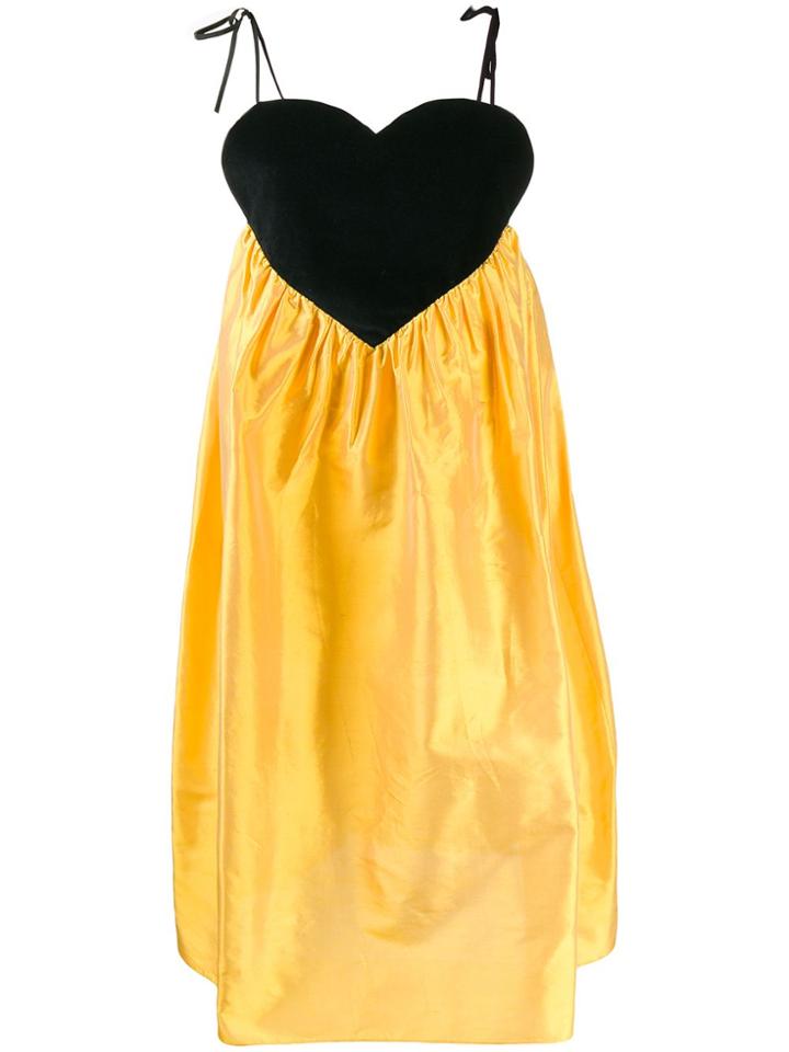 George Keburia Sweetheart Neck Dress - Yellow