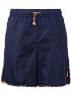 Missoni Zipped Pocket Swim Shorts, Men's, Size: Large, Blue, Nylon
