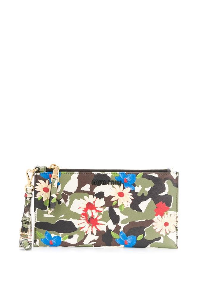 Miu Miu Camouflage Printed Purse - Green