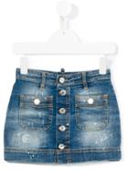 Dsquared2 Kids - Stonewash Denim Skirt - Kids - Cotton/spandex/elastane - 8 Yrs, Blue