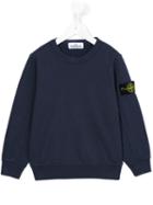 Stone Island Kids Logo Patch Sweatshirt, Boy's, Size: 8 Yrs, Blue