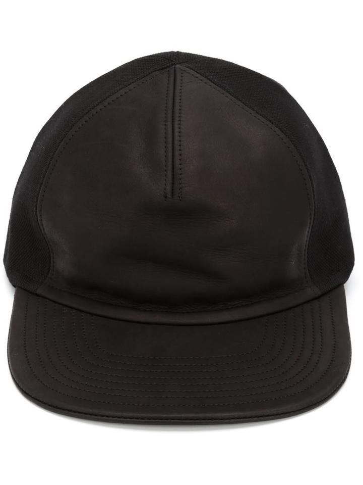 Balmain Classic Baseball Cap, Men's, Size: Medium, Black, Cotton/calf Leather