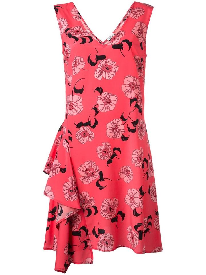 P.a.r.o.s.h. Split Floral Print Dress, Women's, Size: Xs, Pink/purple, Silk/spandex/elastane