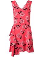 P.a.r.o.s.h. Split Floral Print Dress, Women's, Size: Xs, Pink/purple, Silk/spandex/elastane