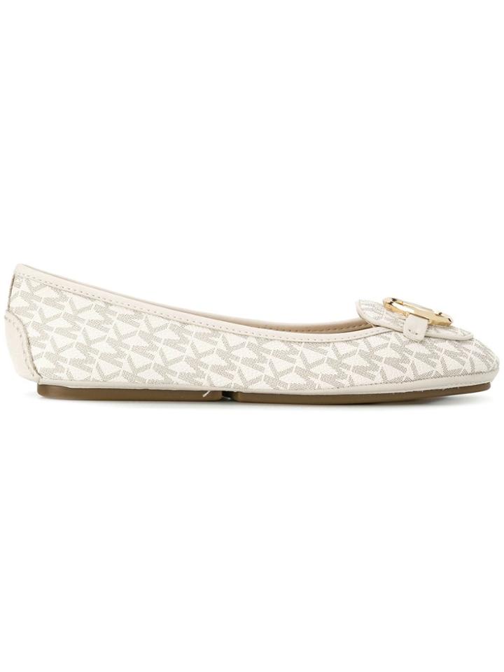 Michael Michael Kors Monogram Ballerina Pumps - Neutrals