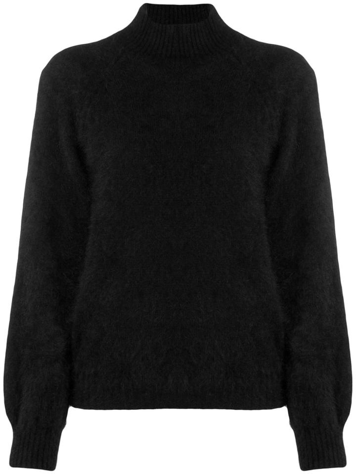 Alberta Ferretti Basic Furry Jumper - Black