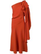 Esteban Cortazar One Shoulder Dress - Orange