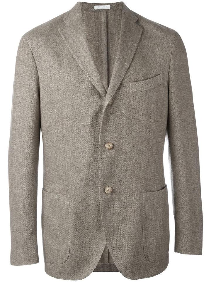 Boglioli Two Button Blazer, Men's, Size: 56, Nude/neutrals, Cotton/cupro/cashmere/wool