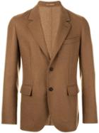 Caruso Flap Pockets Blazer, Men's, Size: 54, Brown, Camel Hair/bemberg