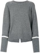 Moncler Stripe Sleeve Sweater - Grey
