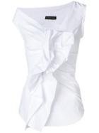 Plein Sud Ruffled Fitted Top - White