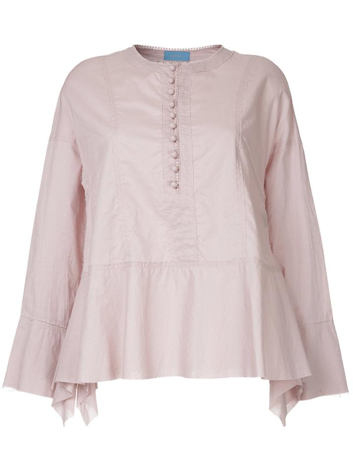 Undercover Peplum Hem Blouse - Pink & Purple