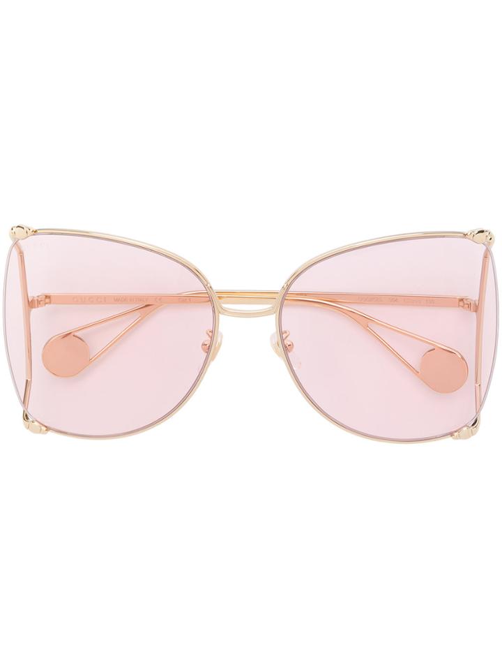 Gucci Eyewear Oversized Frame Sunglasses - Metallic