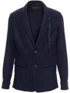 Ann Demeulemeester Grise Wool Shirt Jacket - Navy