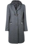Fay Hooded Coat, Women's, Size: Large, Grey, Acrylic/polyamide/virgin Wool
