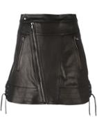 Diesel Black Gold Zipped Leather Skirt