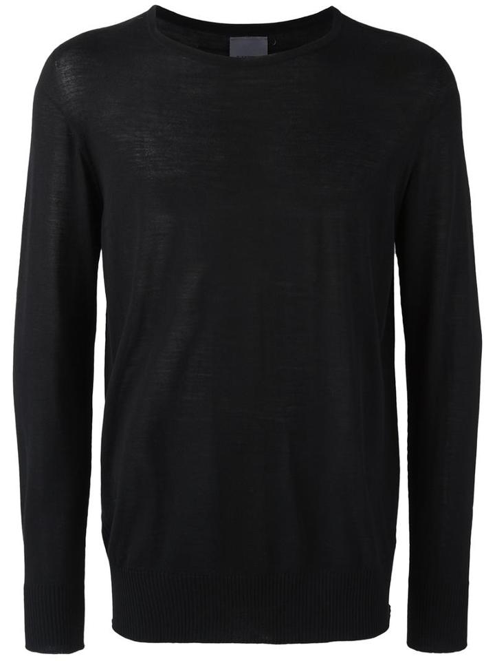 Laneus Fine Knit Jumper, Men's, Size: 52, Black, Virgin Wool