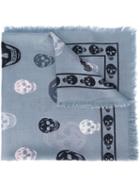 Alexander Mcqueen 'skull' Scarf, Women's, Grey, Silk/modal