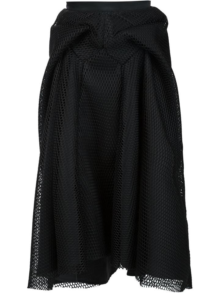 Micol Ragni Asymmetric Mesh Skirt