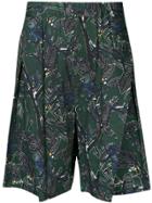 Yoshiokubo Dry Leaf Tuck Shorts - Green