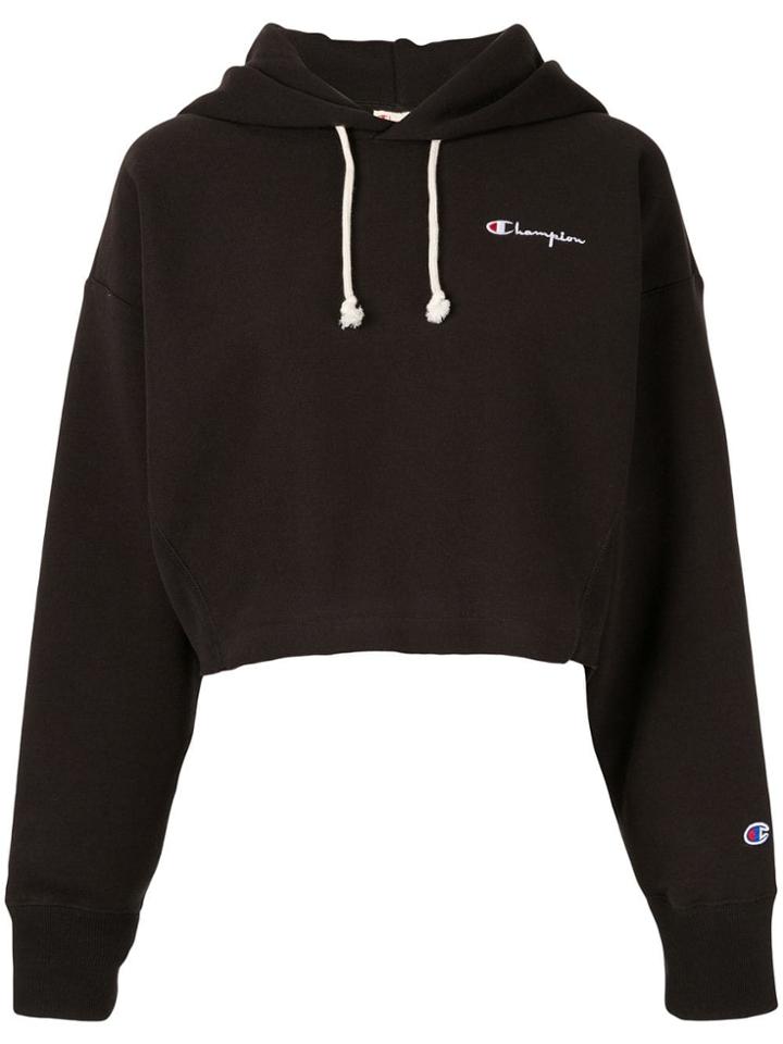 Champion Cropped Hooded Sweatshirt - Black