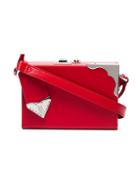 Calvin Klein 205w39nyc Red Mini Leather Box Clutch