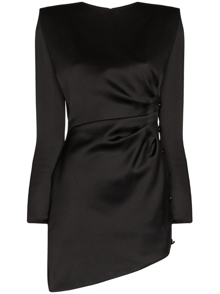 Saint Laurent Ruched Effect Mini Dress - Black