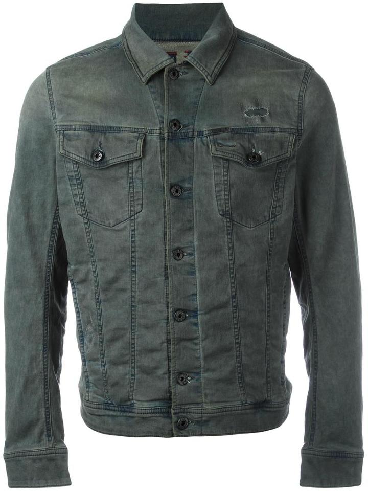 Diesel Front Pockets Denim Jacket, Men's, Size: Small, Blue, Cotton/polyester/spandex/elastane