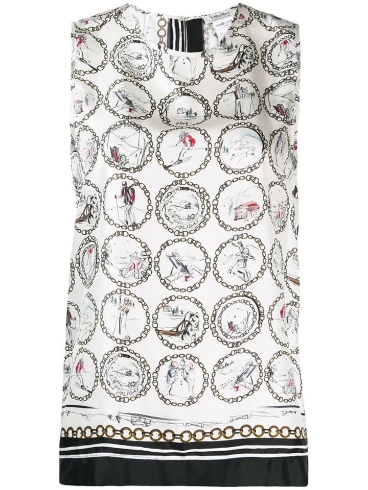 's Max Mara Sleeveless Embroidered Blouse - Neutrals