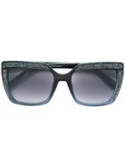 Swarovski Eyewear Crystal Embellished Oversize Sunglasses - Blue