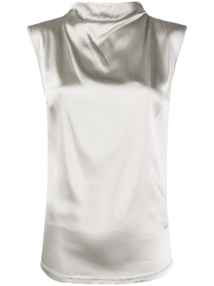 Styland Draped Tank Top - Silver