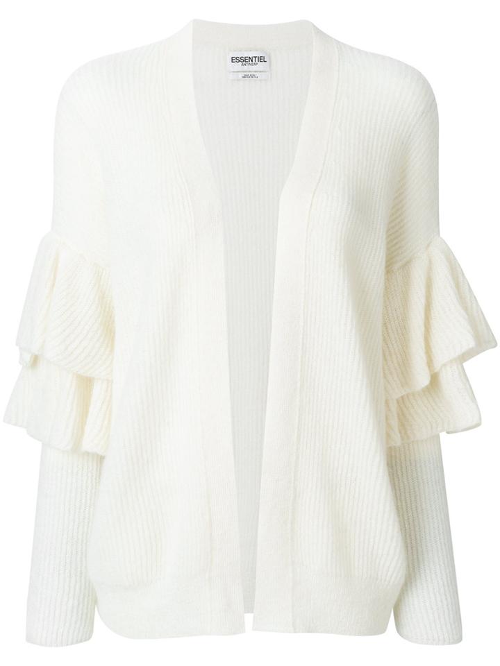 Essentiel Antwerp Frill-trim Cardigan - Nude & Neutrals