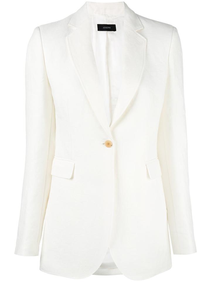 Joseph Elongated Blazer, Women's, Size: 38, White, Linen/flax/viscose
