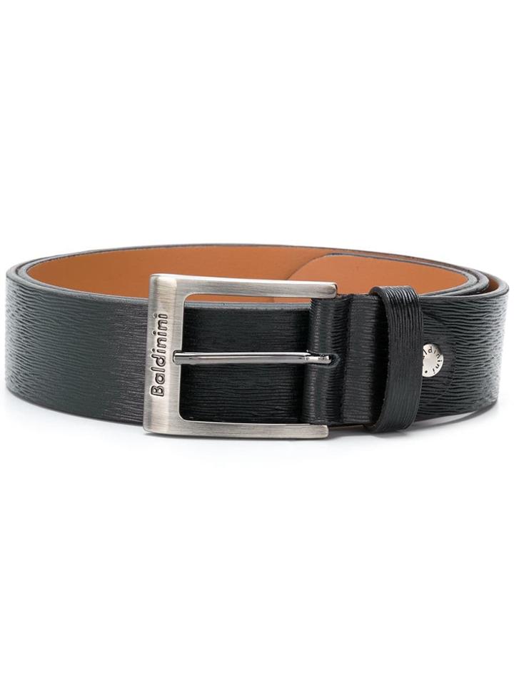 Baldinini Silver Buckle Belt - Black