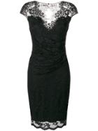 Olvi S Lace-embroidered Fitted Dress - Black