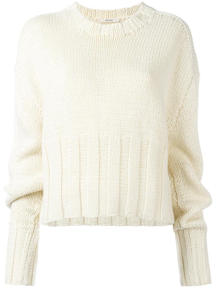 Céline Oversized Sleeve Jumper, Women's, Size: Xs, Nude/neutrals, Paper/wool