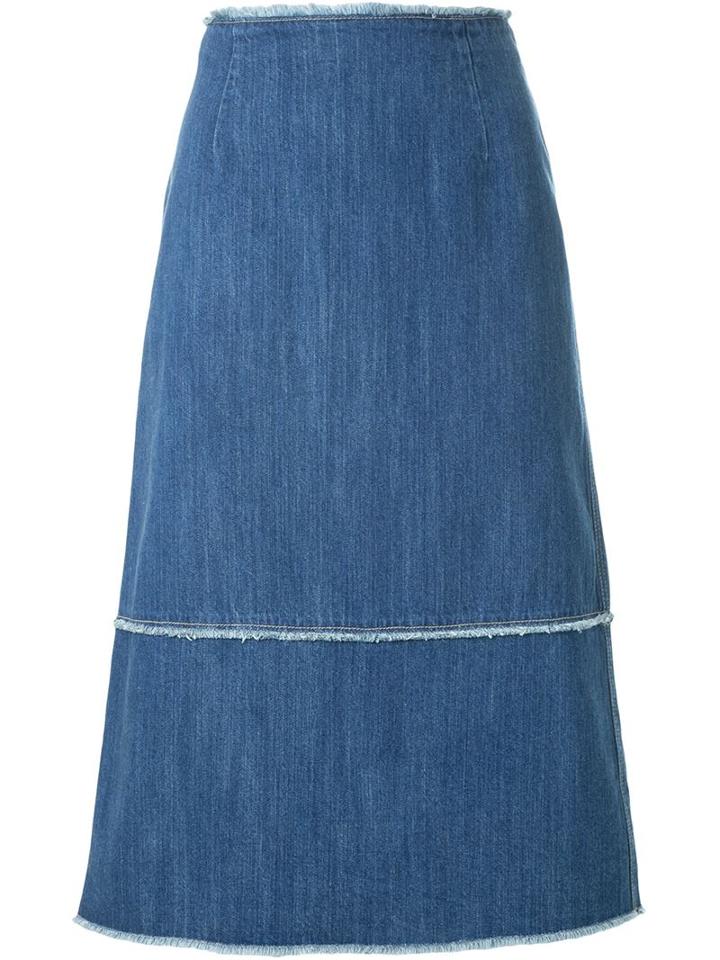 Le Ciel Bleu Denim Midi Skirt