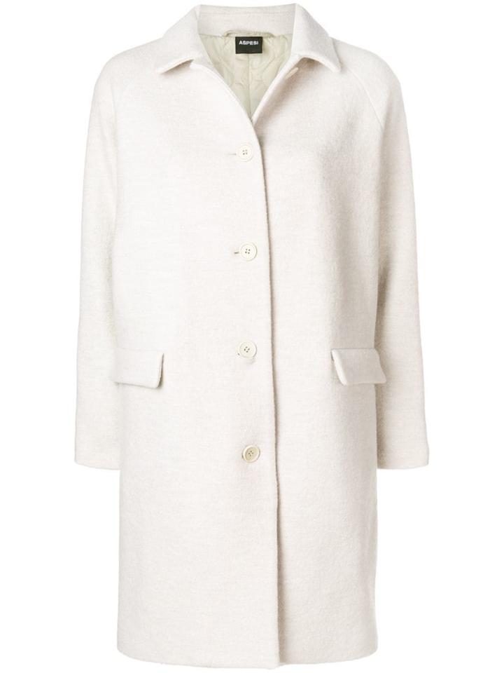 Aspesi Single Breasted Coat - Neutrals