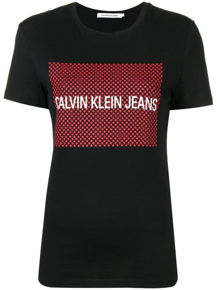 Calvin Klein Jeans Logo Stars Print T-shirt - Black
