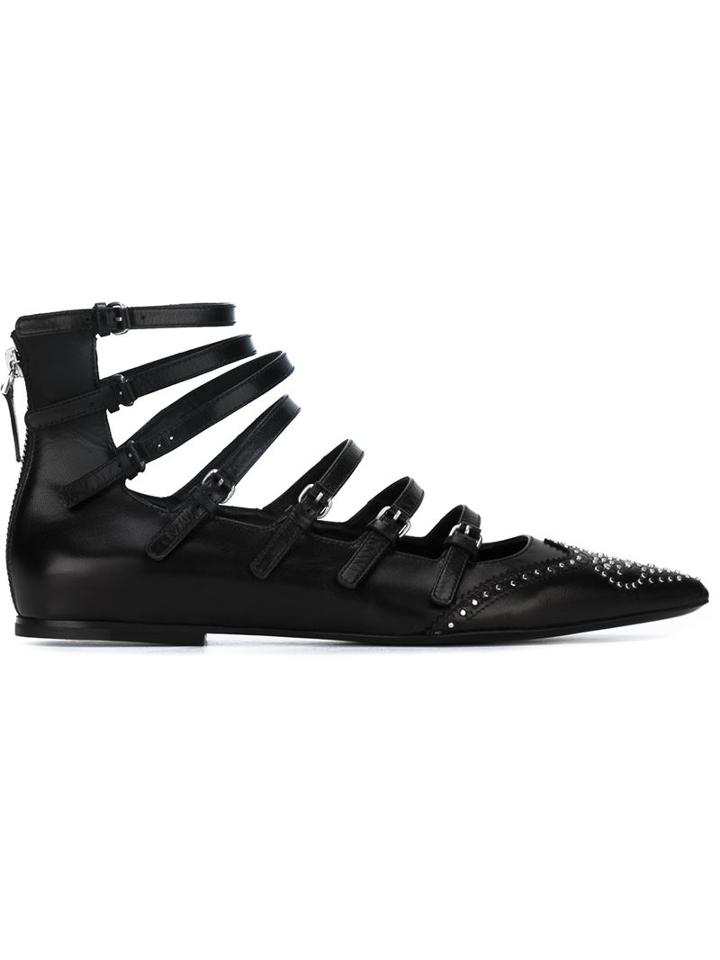 Veronique Branquinho Strappy Studded Ballerina Shoes