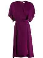 Chalayan Cape Detail Midi Dress - Purple