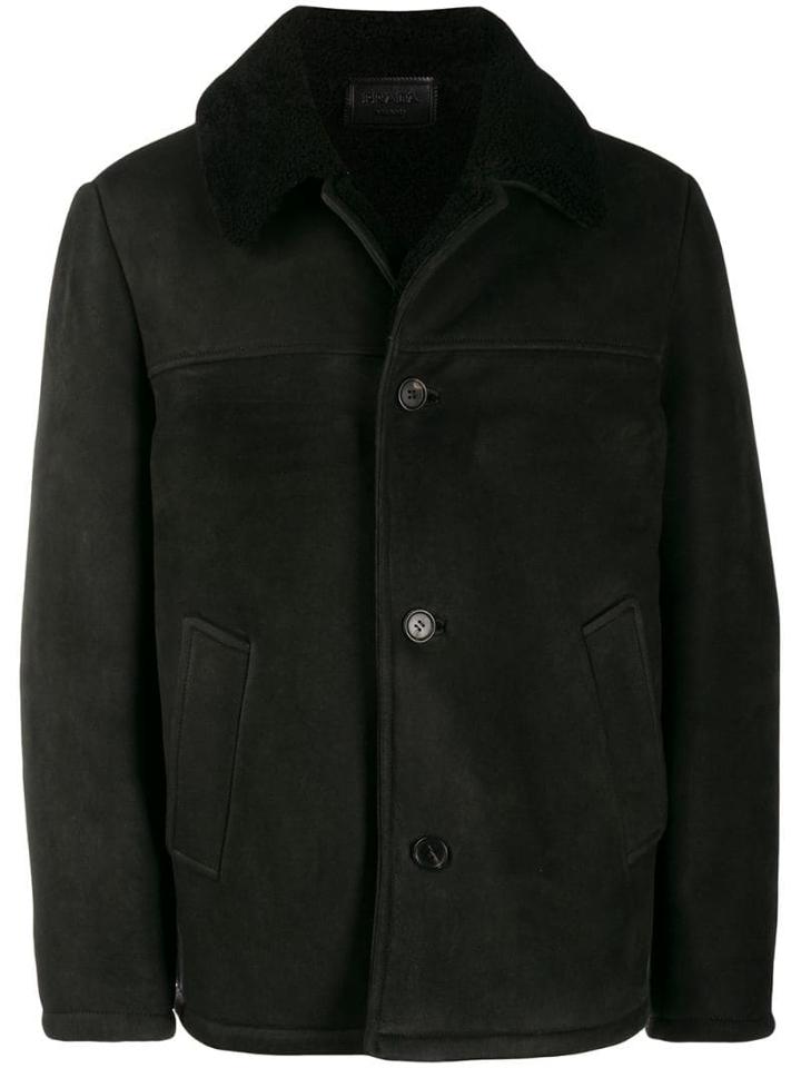 Prada Sheepskin Single-breasted Coat - Green