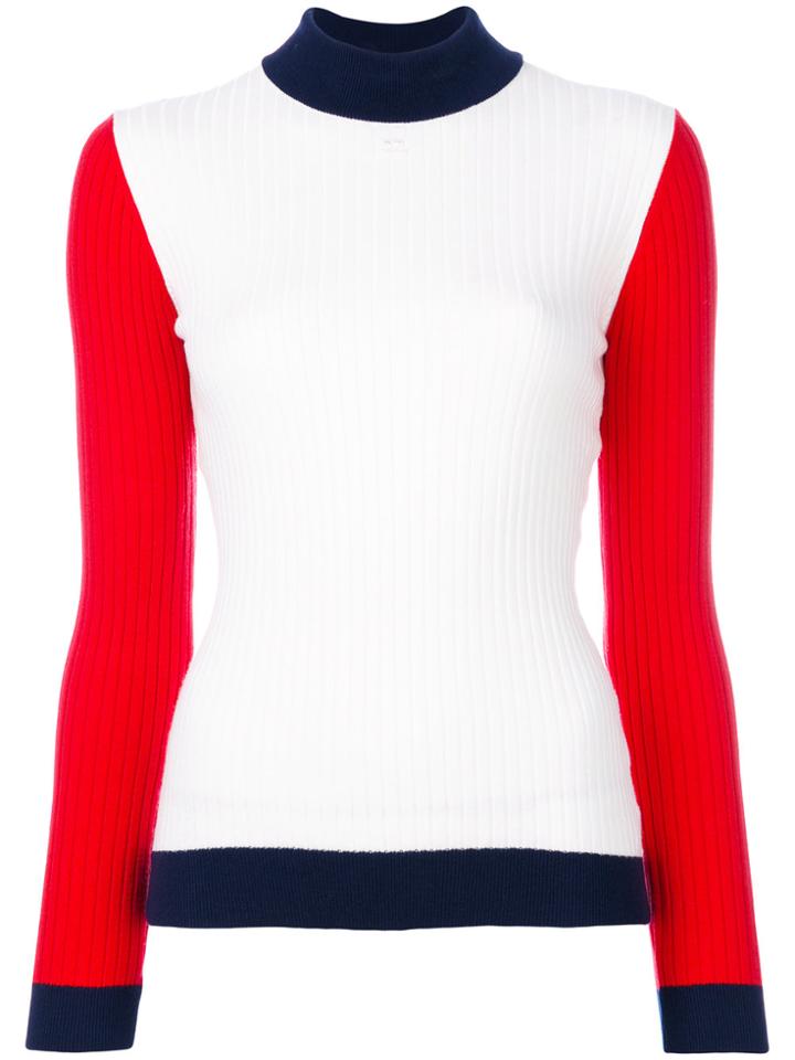 Courrèges Colour Block Sweater - White