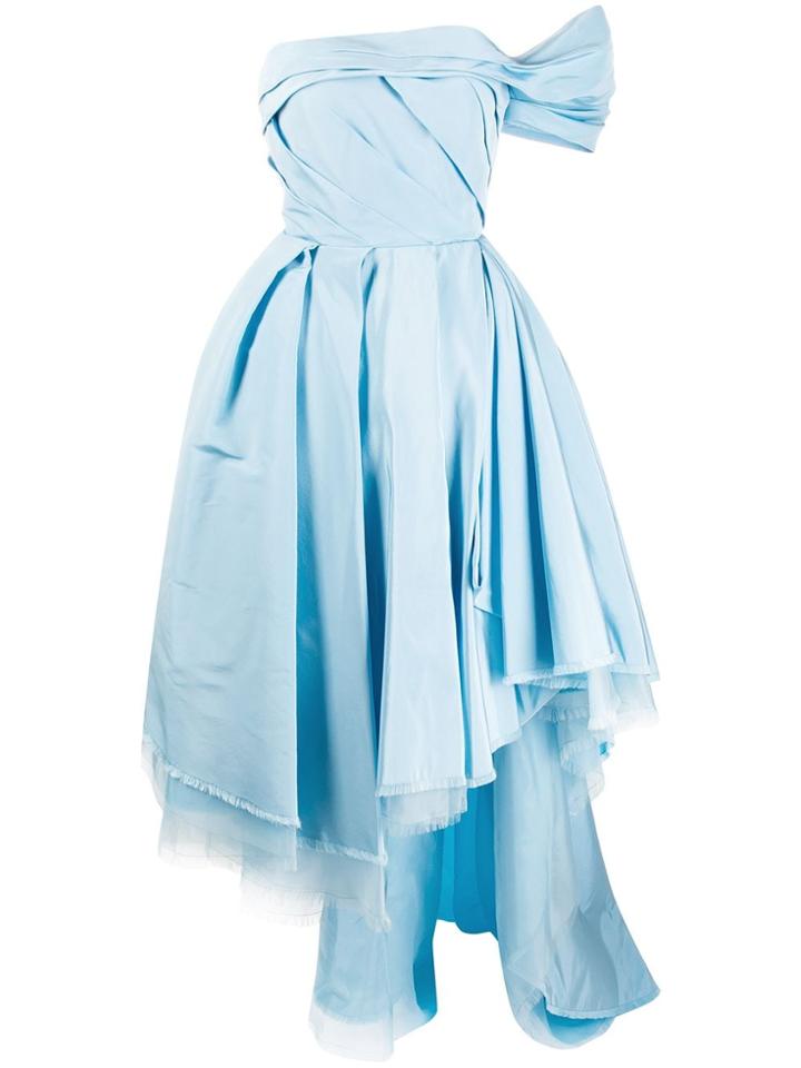 Alexander Mcqueen Asymmetric One-shoulder Dress - Blue